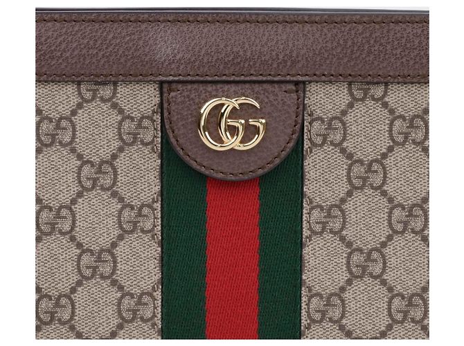 Gucci Bolsa de Ombro Small Ophidia GG Castanho Marrom - vista 2