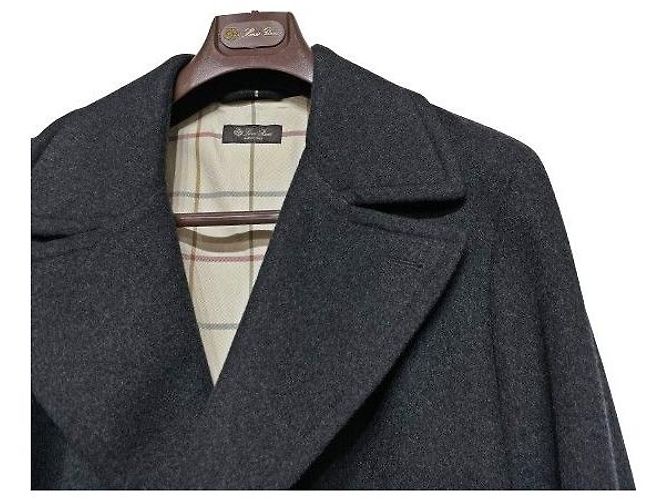 Loro Piana Abrigo largo de cachemira gris oscuro Negro - vista 4