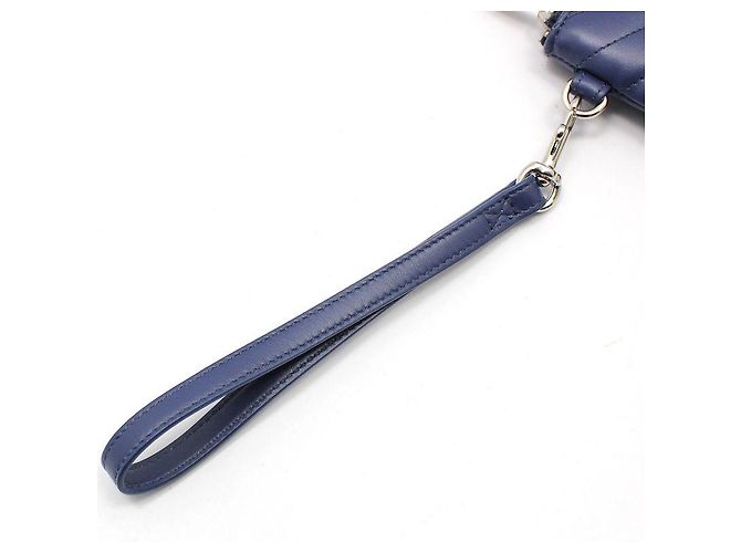 Saint Laurent Clutch Monogram Matelassé Blu - vista 6