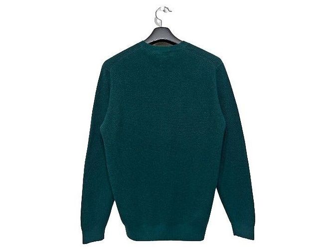 Loro Piana Runder Strickpullover aus Kaschmir in Grün Schwarz - Ansicht 2