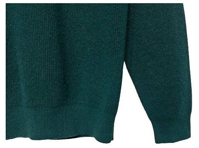 Loro Piana Runder Strickpullover aus Kaschmir in Grün Schwarz - Ansicht 8