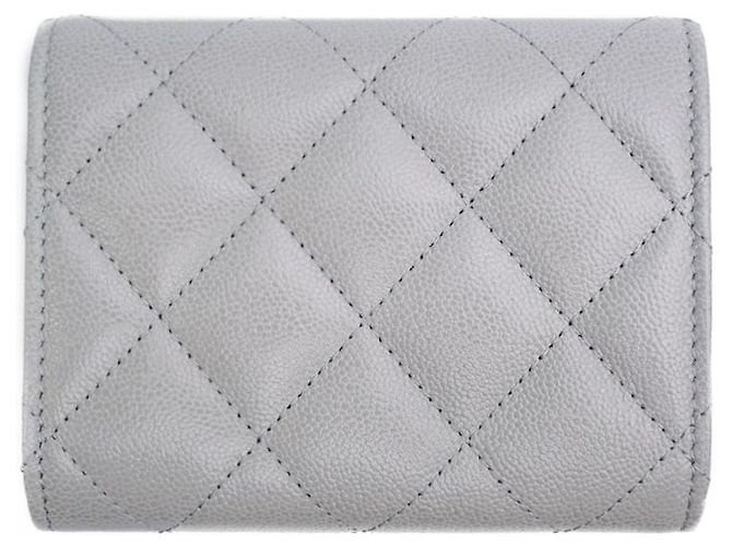 Chanel Porta-cartões Golden Snap Caviar Gold Gray Conjunto Completo Presente Marrom - vista 3