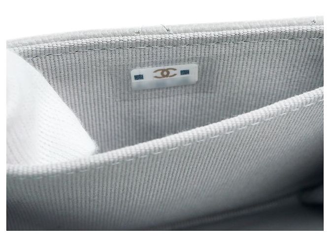 Chanel Porta-cartões Golden Snap Caviar Gold Gray Conjunto Completo Presente Marrom - vista 9