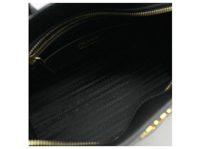Prada Esplanade kleine Schultertasche zweifarbig Schwarz-Grau Braun - Ansicht 6