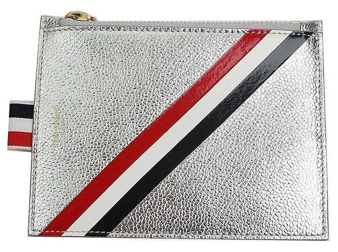 Tarjetero con cremallera plateado Thom Browne Plata - vista 2
