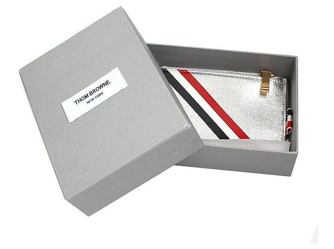 Tarjetero con cremallera plateado Thom Browne Plata - vista 5