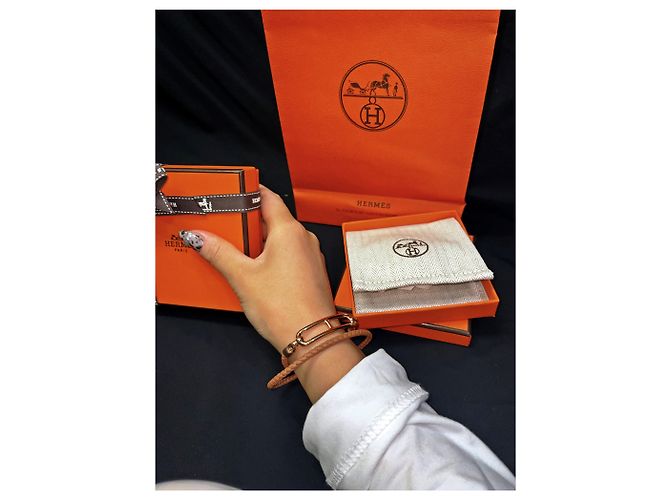 Hermès Bracciale Lolis Double Tour Rose Gold Multicolore - vista 3