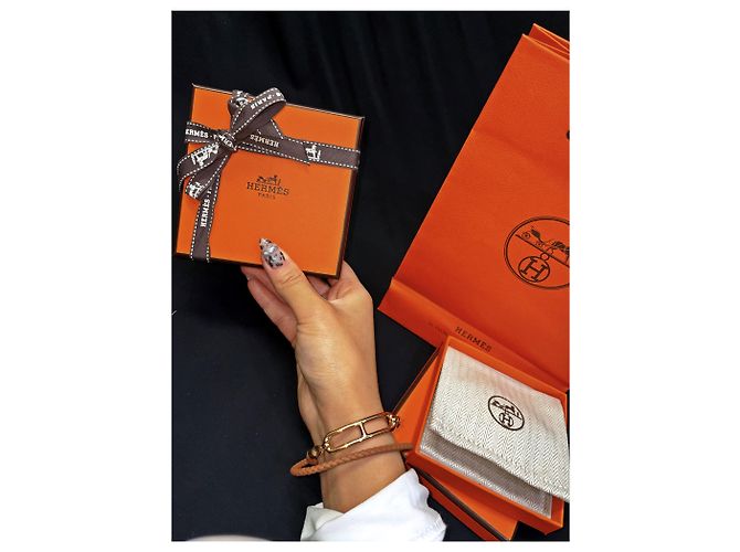 Hermès Bracciale Lolis Double Tour Rose Gold Multicolore - vista 4