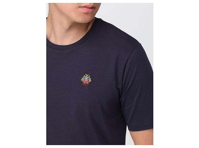 Bally Baumwoll-T-Shirt mit Crest-Logo Blau - Ansicht 8