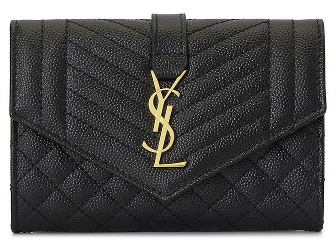 Saint Laurent Tarjetero acolchado para mujer Negro - vista 2