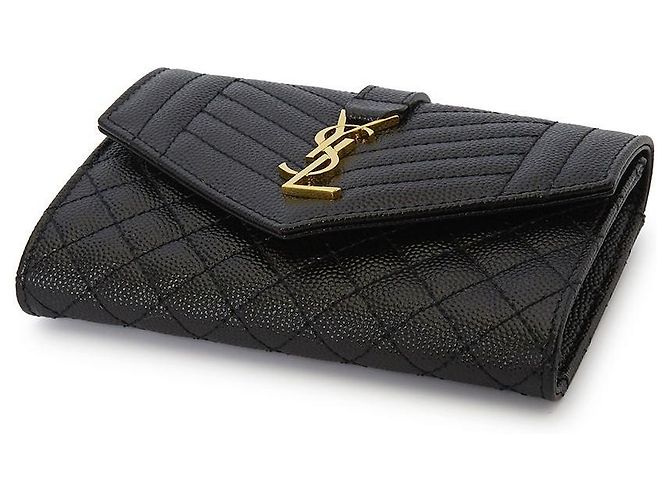 Saint Laurent Tarjetero acolchado para mujer Negro - vista 4