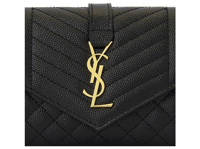 Saint Laurent Tarjetero acolchado para mujer Negro - vista 6