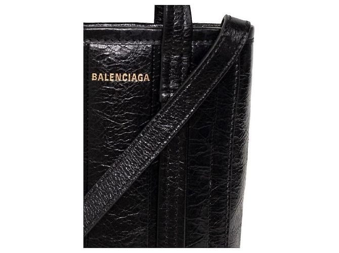 Balenciaga Leder-Handytasche Schwarz - Ansicht 7