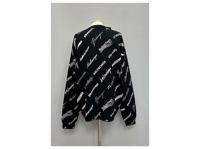 Balenciaga Logo Mania All Over Strick Silber - Ansicht 3