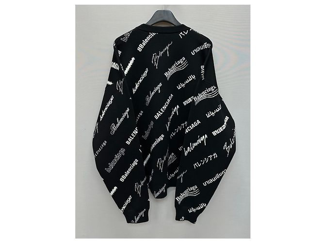 Balenciaga Logo Mania All Over Strick Silber - Ansicht 5