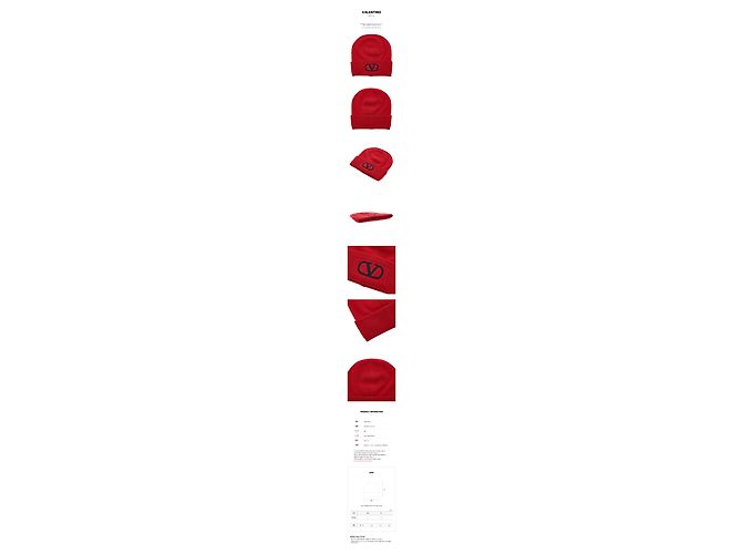 Valentino Berretto in lana da donna Signature Logo LZC Rosso - vista 11