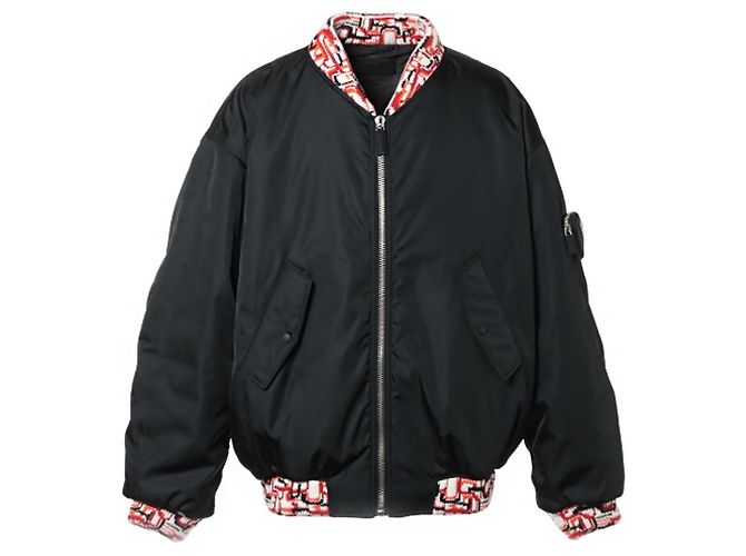Prada Re-Nylon Strick-Bomberjacke NERO Schwarz - Ansicht 4