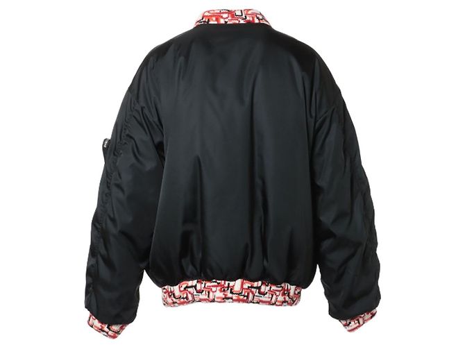 Prada Re-Nylon Strick-Bomberjacke NERO Schwarz - Ansicht 7