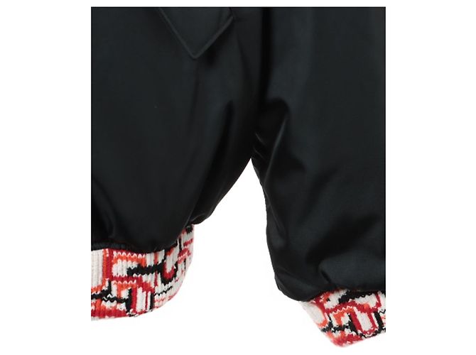 Prada Re-Nylon Strick-Bomberjacke NERO Schwarz - Ansicht 9
