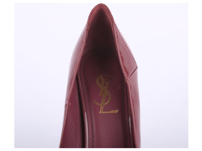 Saint Laurent Lackleder-Pumps in Burgundrot - Ansicht 12