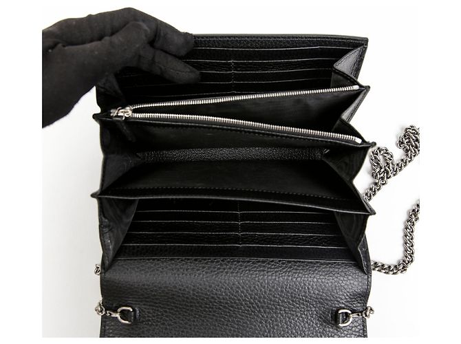 Gucci Borsa a tracolla portafoglio con catena Dionysus Nero - vista 9