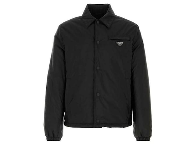 Prada Nylon Triangle Logo Blouson Jacket Black - view 4