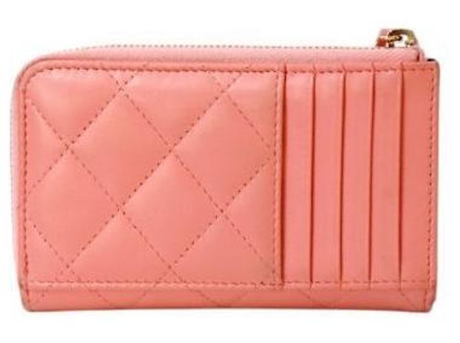 Chanel Tarjetero acolchado rosa - vista 3