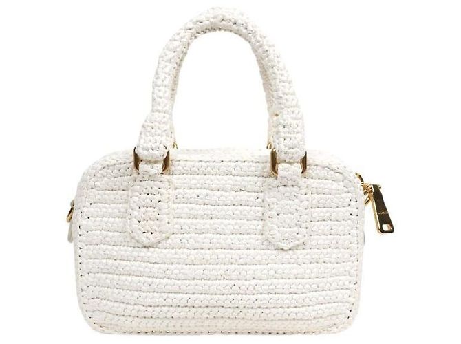 Miu Miu White Arcadi Crochet Tote Bag - view 3
