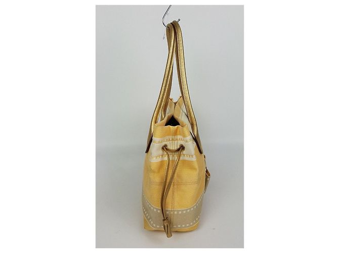 Borsa a tracolla in tela Salvatore Ferragamo Vara Bow Giallo - vista 4