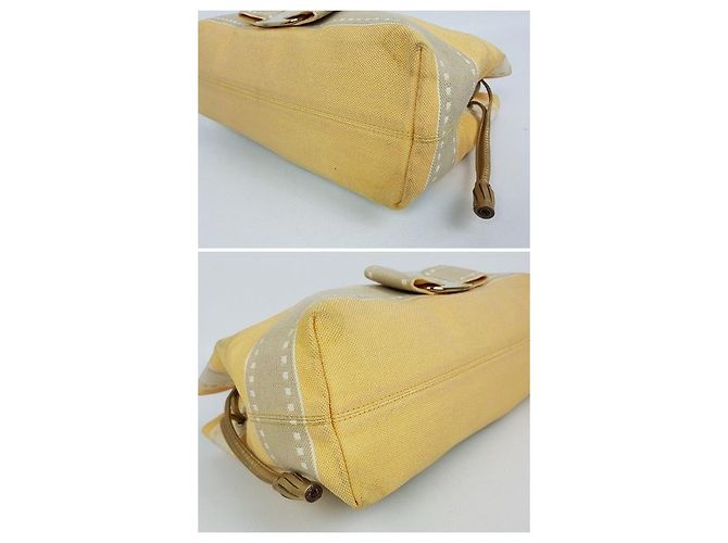 Borsa a tracolla in tela Salvatore Ferragamo Vara Bow Giallo - vista 7