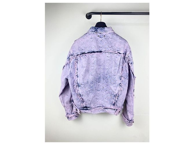 Louis Vuitton Giacca in denim con cappuccio Monogram e frange Multicolore - vista 3