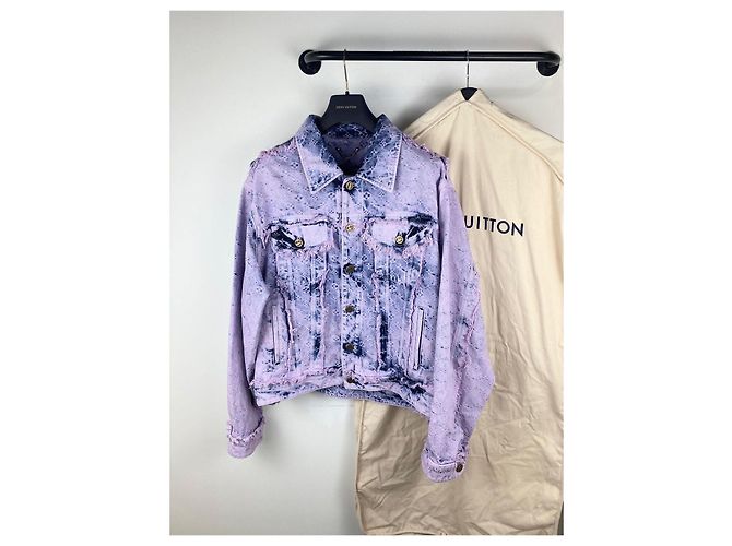 Louis Vuitton Giacca in denim con cappuccio Monogram e frange Multicolore - vista 5