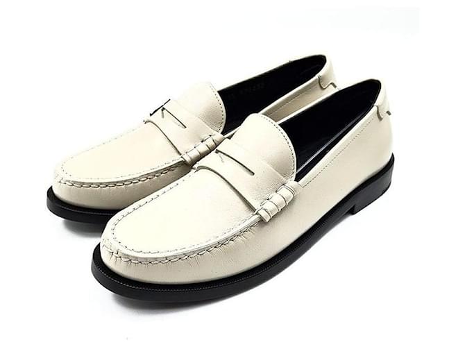 Saint Laurent Mocassini Penny Monogram Bianco - vista 2