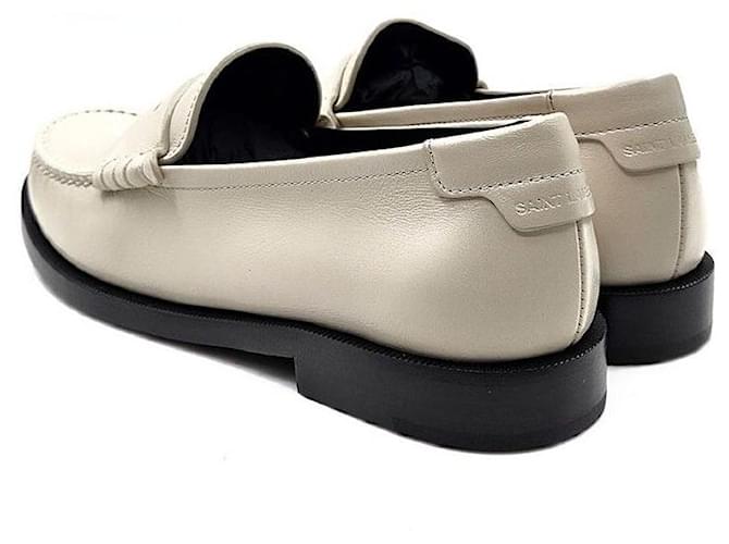 Saint Laurent Mocassini Penny Monogram Bianco - vista 4