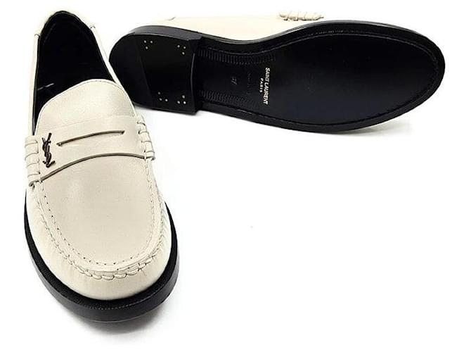 Saint Laurent Mocassini Penny Monogram Bianco - vista 5