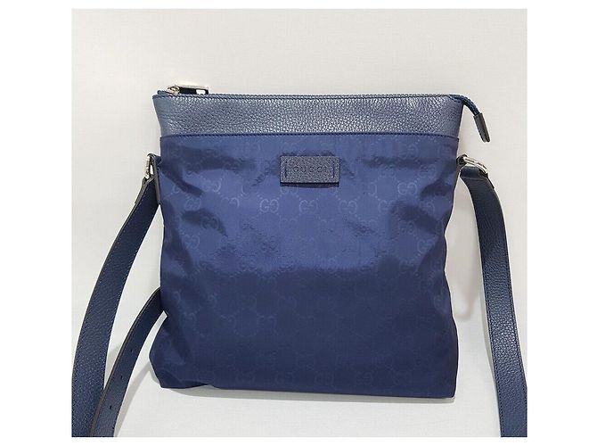 Gucci Borsa a tracolla Sima Nylon Blu - vista 2