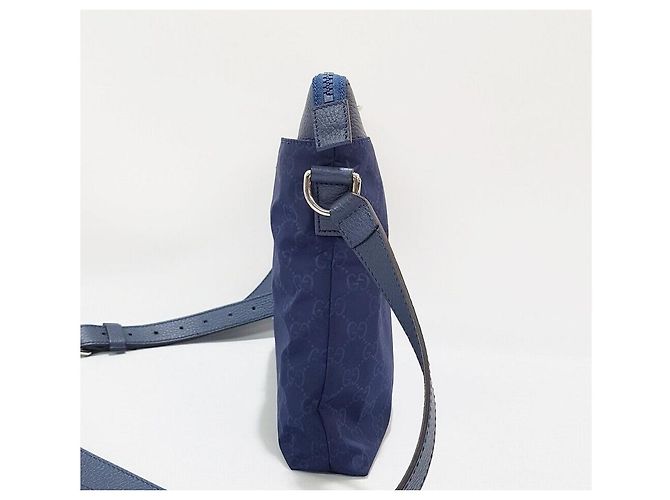 Gucci Borsa a tracolla Sima Nylon Blu - vista 3