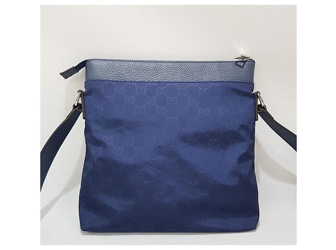 Gucci Borsa a tracolla Sima Nylon Blu - vista 4