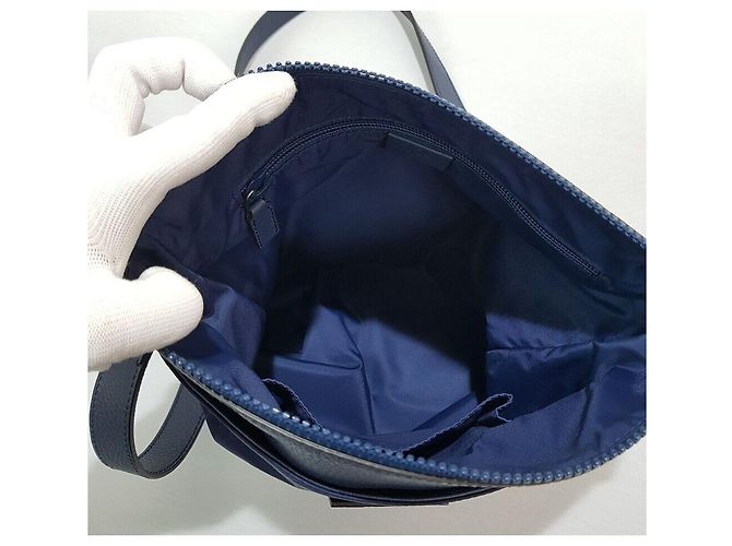 Gucci Borsa a tracolla Sima Nylon Blu - vista 8