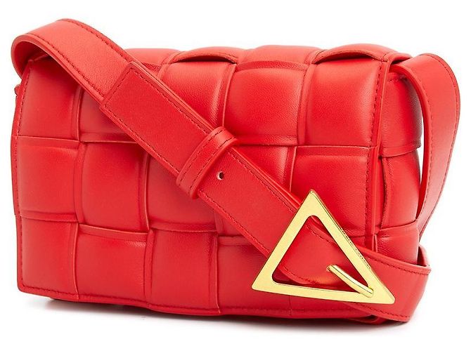 Bottega Veneta Borsa Cassette Intrecciato da donna Rosso - vista 3