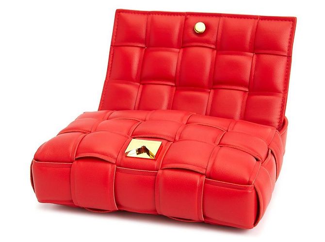Bottega Veneta Borsa Cassette Intrecciato da donna Rosso - vista 6