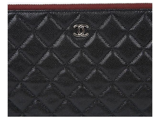 Chanel Clutch Caviar Classic Large Nero - vista 3