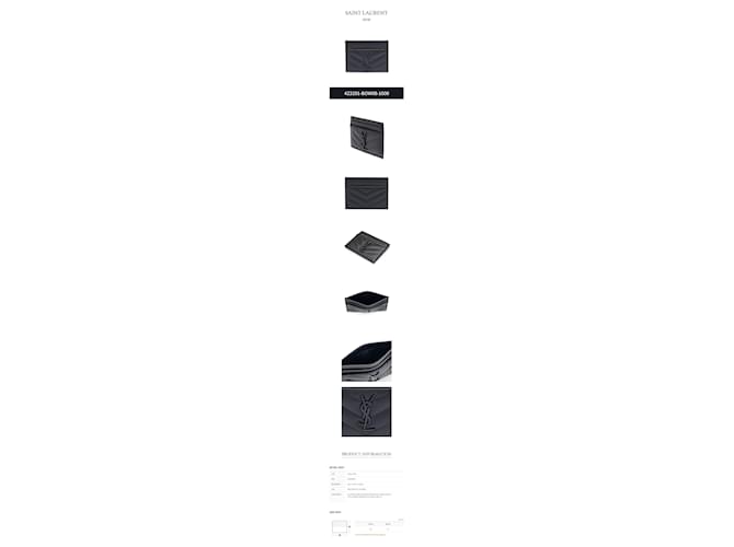 Saint Laurent Monogram Kartenetui Schwarz - Ansicht 2
