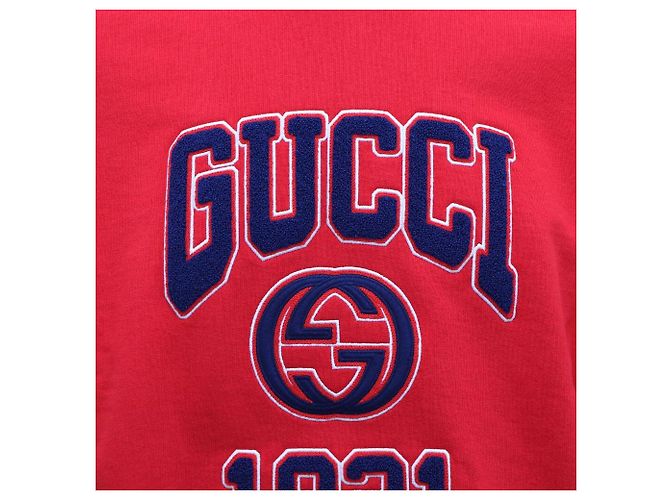 Gucci Bestickter Sweatshirt aus Baumwolljersey Rot - Ansicht 3