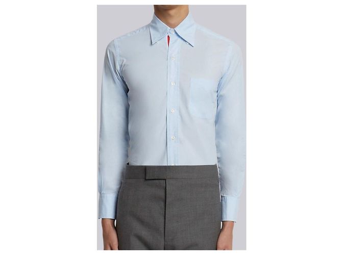 Thom Browne Camicia in popeline azzurro Tom Browne Bianco - vista 2