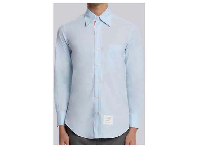 Thom Browne Camicia in popeline azzurro Tom Browne Bianco - vista 3