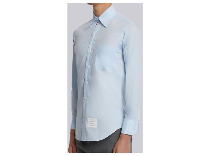 Thom Browne Camicia in popeline azzurro Tom Browne Bianco - vista 4