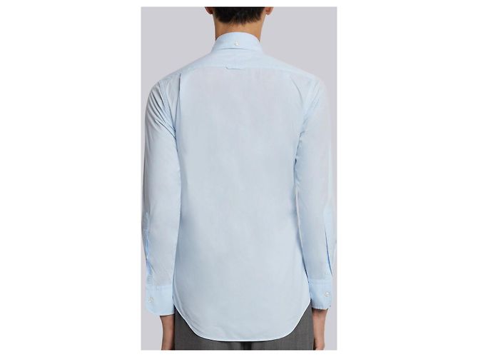 Thom Browne Camicia in popeline azzurro Tom Browne Bianco - vista 5