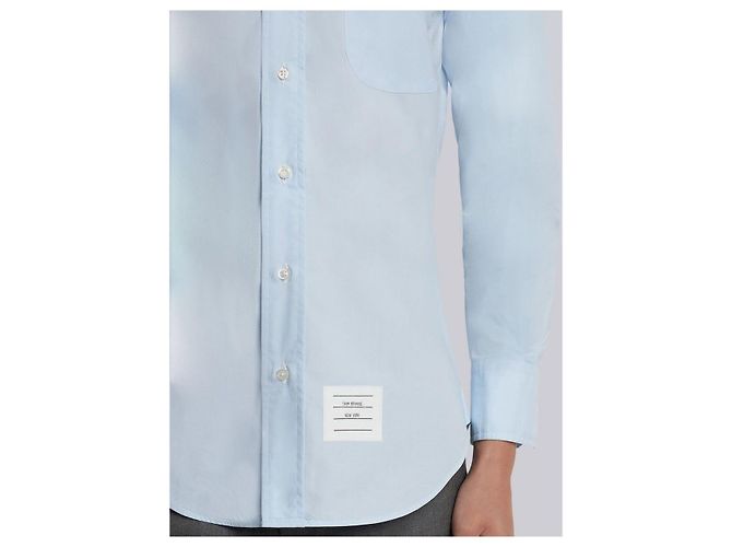 Thom Browne Camicia in popeline azzurro Tom Browne Bianco - vista 6