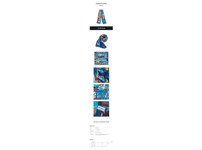 Salvatore Ferragamo Seidentuch Studio Print Blau - Ansicht 2